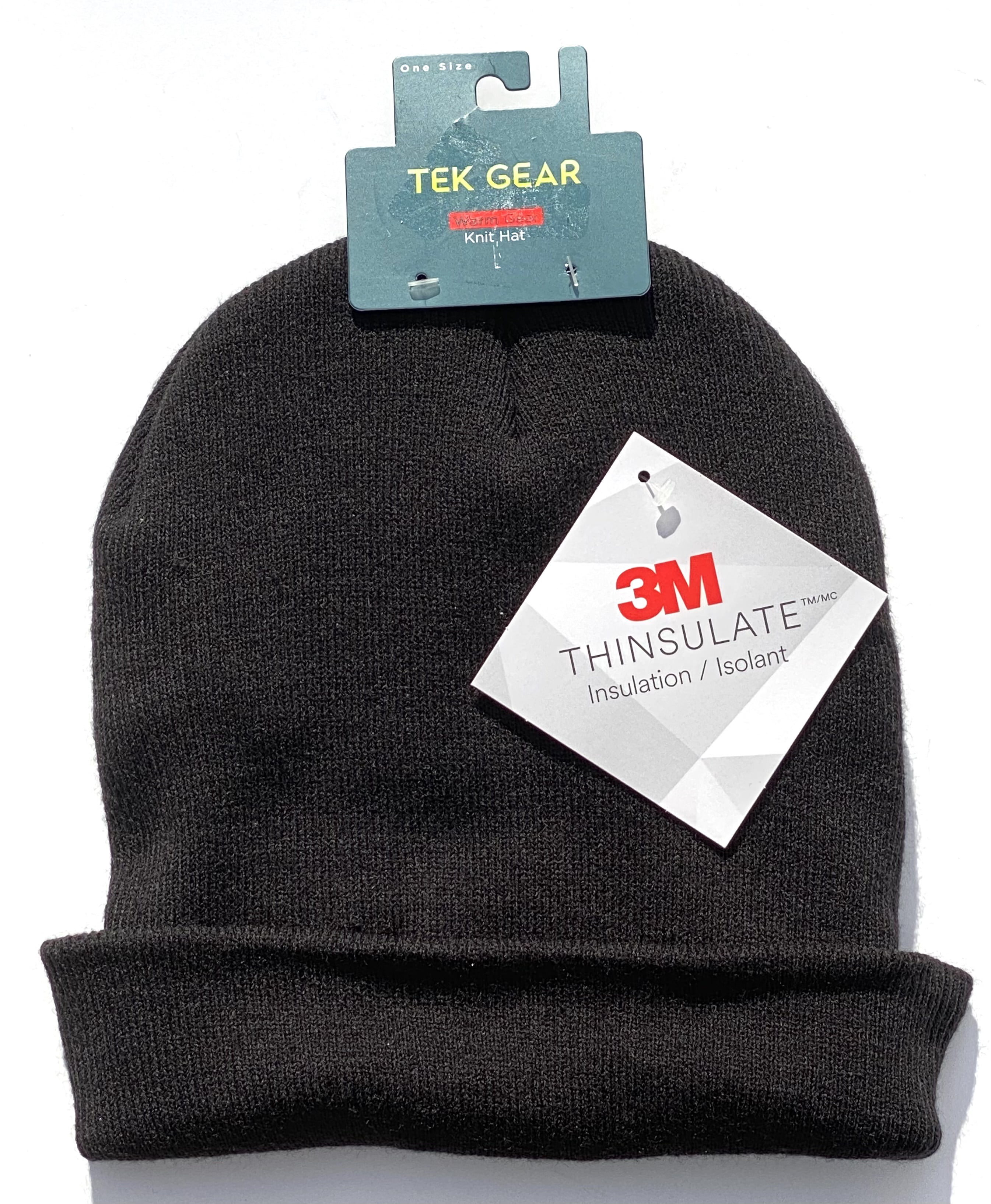 3M Thinsulate Lined Rag Wool Beanie Black Stretch Fit Winter Warm Hat Cap Ski 