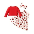 thumbnail image 3 of Gyratedream Infant Baby Girl Dress and Cardigan 3 Piece Girl Floral Print Sleeveless Dress and Cardigan with Headband Set, 3 of 9