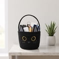 thumbnail image 6 of Sahpxhe Halloween Baskets Cute cat Cotton Rope Woven Candy Basket,Handheld Storage Bucket Gift Basket for Trick or Treat,Halloween Party,9.1x6.3in Black-B, 6 of 6