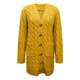 thumbnail image 4 of Patlollav Womens Outerwear Cable Knit Long Cardigan Open Front Button Sweater, 4 of 6
