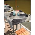 thumbnail image 2 of Square Outdoor Tablecloth with Umbrella Hole Black Beige Rhombus Outside Table Cloth Waterproof Patio Table Cover Vintage Geometric Art Zipper Tablecloths for Picnic Party Camping 60x60 Inch, 2 of 8