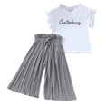 thumbnail image 2 of Toddler Kids Girls Clothing Sets Summer Sunflower T Shirt Tops Chiffon Ruched Loose Casual Pants Outfits Children Clothes Breathable Dailywear For Child, 2 of 7