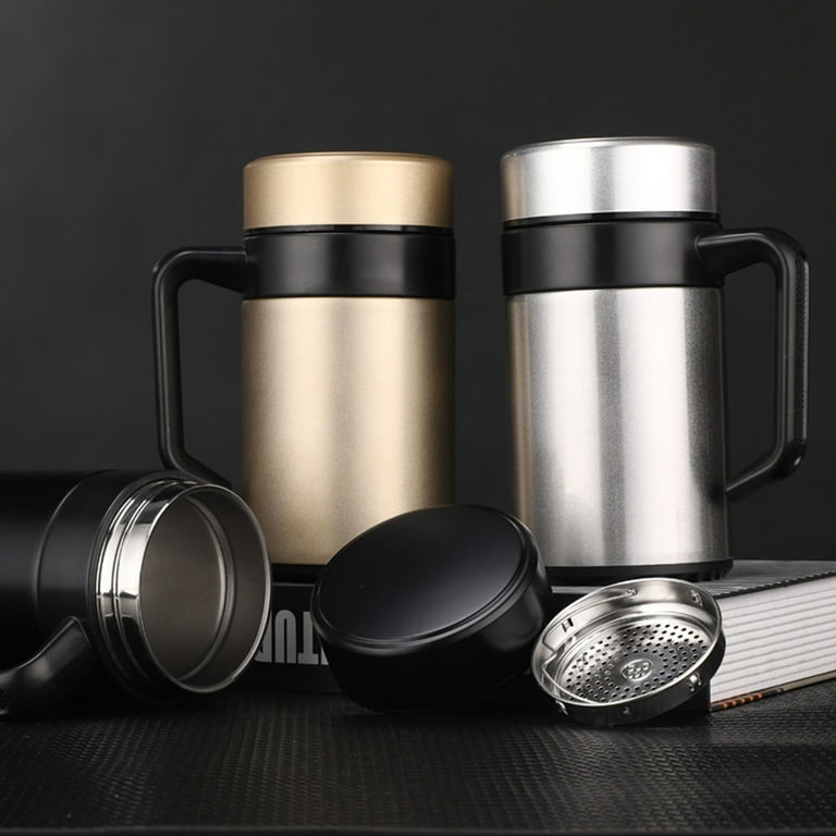 400ml Stainless Steel Coffee Mugs Leak-proof Thermos Insulation Water  Bottle Cups Vacuum Flask Drinkware with Handle Lid Tea Mug for Office  Travel 