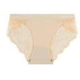 thumbnail image 2 of Fancifize Mid Waist Lace Underwear for Women Seamless Ice Silk Sexy Panties Ladies Stretch Invisible No Show Briefs 5-Pack,M,Multicolor, 2 of 7
