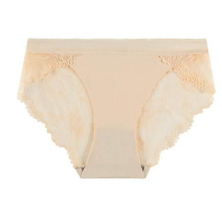 Panties for Women Clearance!Tbopshirt Womens Panties Briefs Solid Briefs Silk Traceless Ventilate Netting Underpants Cheeky Lace Panties Underwear Gifts for Women Big Holiday Savings Deals