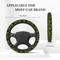 thumbnail image 3 of Xecao Tropical Palm Leaves Fern Leaf patten Stretch Elastic Steering Wheel Cover, fits all vehicles, 15-inch diameter, 3 of 6