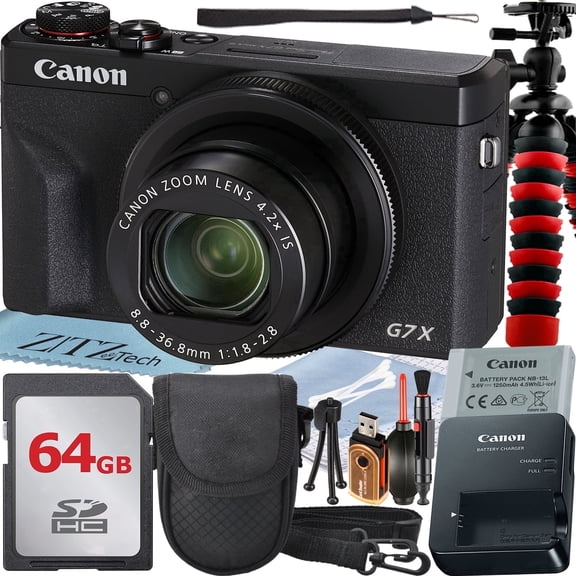 Canon PowerShot G7 X Mark III Digital Camera (Black) with 4.2x Optical Zoom Lens   64GB Memory Card   Case   ZeeTech Advanced Bundle (International Version)
