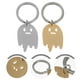 thumbnail image 3 of 2 piezas Llaveros fantasmas Llavero de Halloween Llaveros de acero inoxidable para hombre mujer (dorado, color acero, cada color tiene 1 piezas), 3 of 6