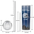 thumbnail image 6 of 20oz Dallas Skinny Tumblers EST 1960 with Lid and Straws, Travel Coffee Mug, Stainless Steel, Insulated,Classic Collection Gifts for Men Women Fans., 6 of 6