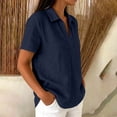 thumbnail image 7 of Women's Casual Loose Plain V-Neck Pullover Top for Everyday Wear, 7 of 7