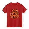 thumbnail image 6 of NIEWTR Kid's Short Sleeved Halloween Bow Print T Shirt For Boys and Girls Fall Tee Dailywear Halloween T-Shirt,, 6 of 6