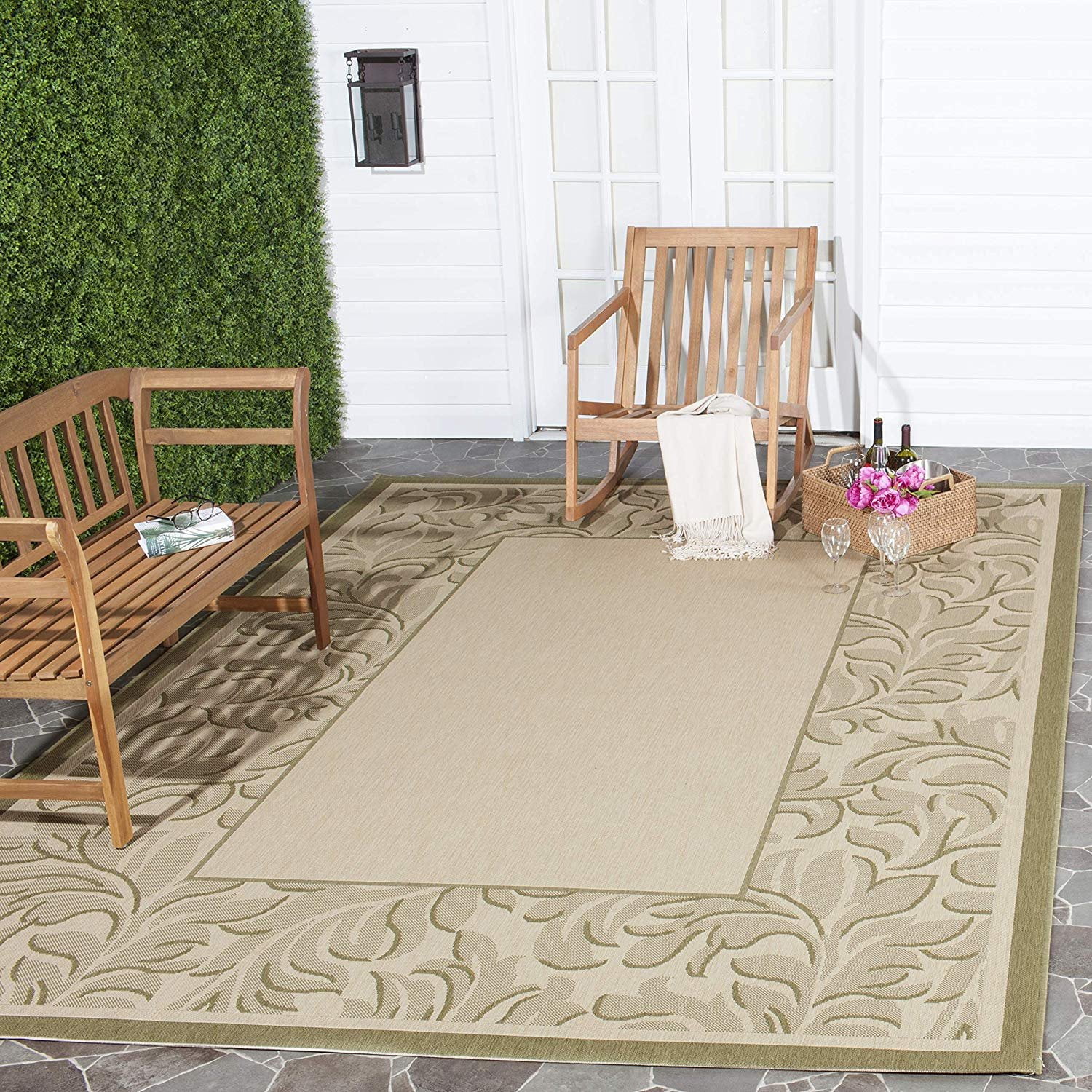 Safavieh Courtyard Collection CY26661E01 Natural and Olive Indoor