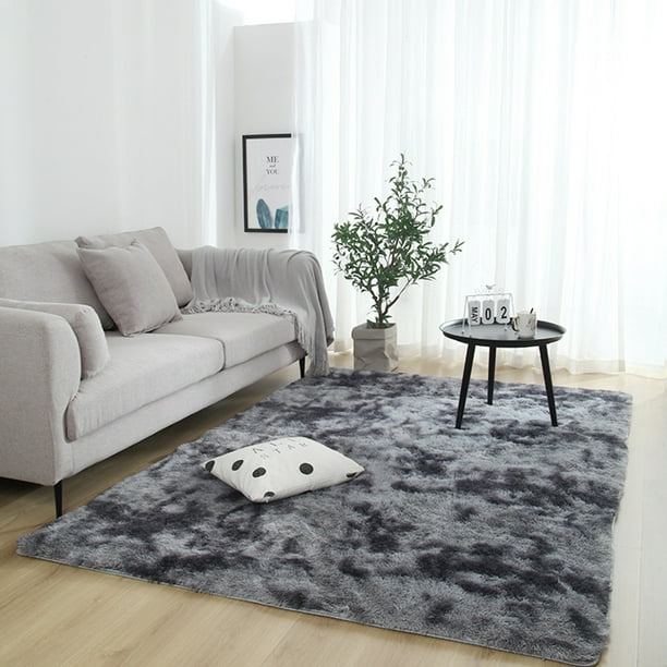 Soft Gy Area Rug For Living Room, Plush Bedroom Throw Rugs