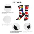 thumbnail image 5 of Women's Men's Canada Gay Pride Flag Colorful Novelty Pattern Crew Athletic Socks, 5 of 7
