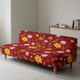thumbnail image 2 of Xixirimido Stretch Armless Futon Cover Futon Slipcover Sofa Couch Cover with Elastic Bottom Sofa Bed Covers Furniture Protector Washable, Retro Flowers, 2 of 8