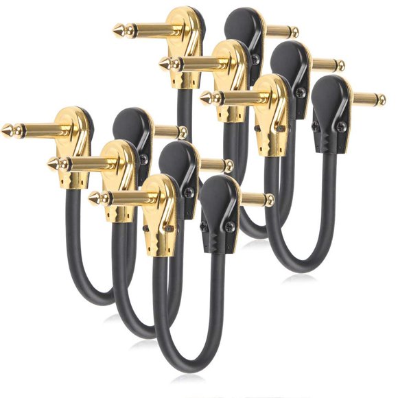 TIMESETL - Paquete de 6 cables de conexión para guitarra de 6 pulgadas, ultra silenciosos, pedal de
