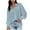 Light Blue, variant on Heisall Womens Blouses Solid Color Lapel Collar Long Sleeve Button Front Puff Sleeve Shirts