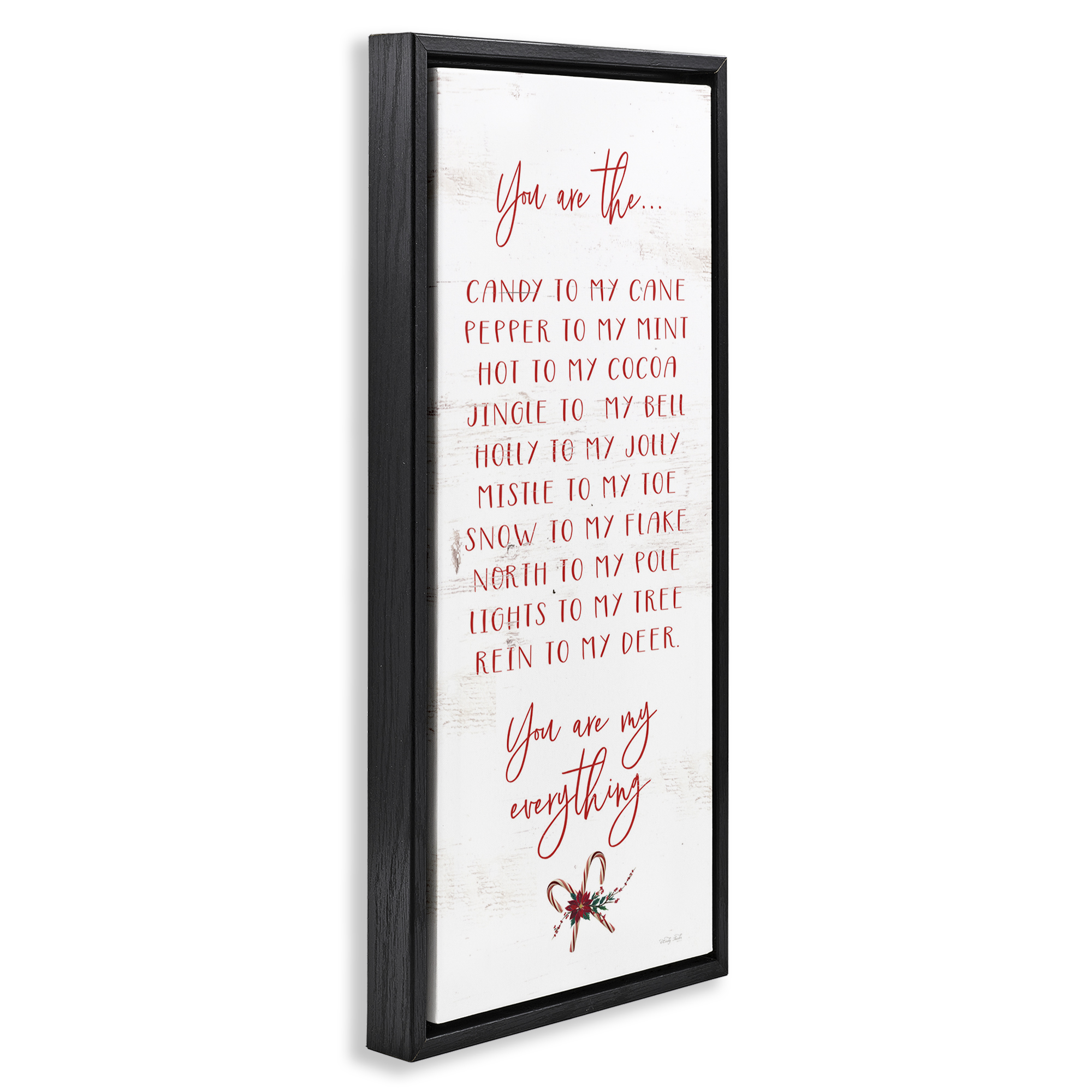 My Everything Holiday Romance Black Framed Floater Canvas Wall Art, design by Cindy Jacobs