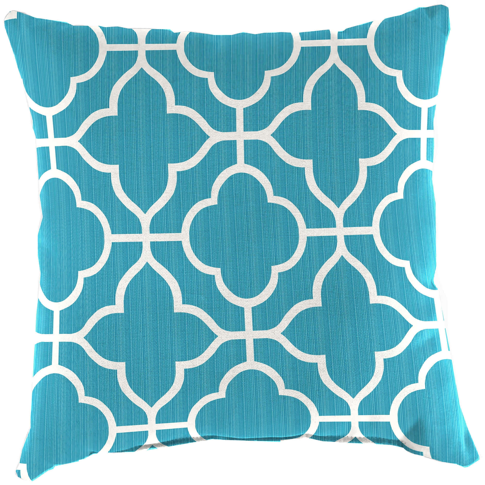 Jordan Manufacturing 18" x 18" Fandango Alaskan Blue Quatrefoil Square Outdoor Throw Pillow (2 Pack)