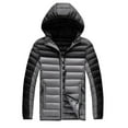 thumbnail image 4 of Nebwoak Mens Winter Coats With Hood- Zip Up Warm Midweight Casual Quilted Jacket Gray Size 2XL, 4 of 5