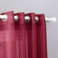 thumbnail image 2 of Decotex 2 Piece Sheer Voile Grommet Top Window Curtain Panel Drapes (54" X 95", Burgundy), 2 of 2