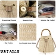 thumbnail image 5 of CAILDANL Women Beach Bag Summer Straw Woven Shoulder Bag Crossbody Bucket Handbags Handmade Hobo Purse Bamboo Handle, 5 of 7