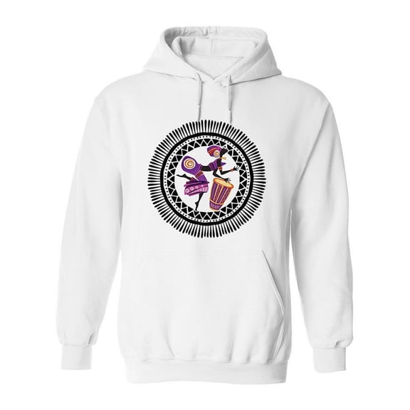 Woman With Ethnic Drums Paint Hoodie Women -Image by Shutterstock, Female Medium