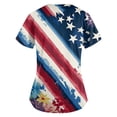 thumbnail image 3 of 250th Anniversary USA Womens Scrub Tops Loose V Neck USA Flag Print Scrubs Short Sleeve Independence Day Celebration Party Scrub Shirts Nursing Uniform Medical Nurse Workwear with Pockets Dark Gray S, 3 of 5