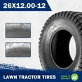 thumbnail image 2 of Set of 2 MaxAuto 26x12-12 26x12x12 Turf Tires for Lawn & Garden Mower,4 Ply Tubeless, 2 of 5