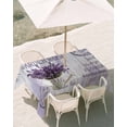 thumbnail image 3 of 54x80 Inch Outdoor Tablecloth with Umbrella Hole Zipper Rectangle Purple Lavender Rectangular Tablecloths Outside Waterproof Vintage Farmhouse Rustic Floral Wooden Grain Patio Table Cover for Picnic, 3 of 8