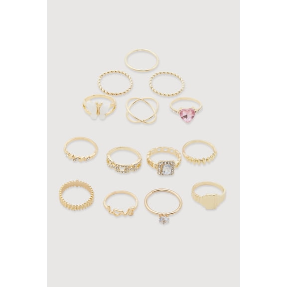 Women's Assorted Cubic Zirconia Metallic Ring Set