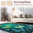 thumbnail image 2 of ODIKA 6'x9' Machine Washable Non-Slip Area Rug, Enchanted Teal Moth with Whimsical Wing Details High Traffic Rug, Teal, 135256, 2 of 7