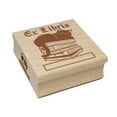 thumbnail image 1 of Ex Libris Cat on Stack of Books Reading Square Rubber Stamp Stamping Scrapbooking Crafting - Large 2.75in, 1 of 7