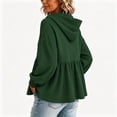 thumbnail image 5 of Xdegoge Womens Half Zip Hoodie Long Sleeve Peplum Sweatshirts Babydoll Ruffle Hem Casual Fall Tops Lightweight Loose Fit Pullover, 5 of 6