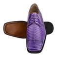 thumbnail image 2 of LIBERTYZENO Mens Genuine Leather Male Oxford Style Shoes Lace Up Dress Shoes, Purple, 2 of 8