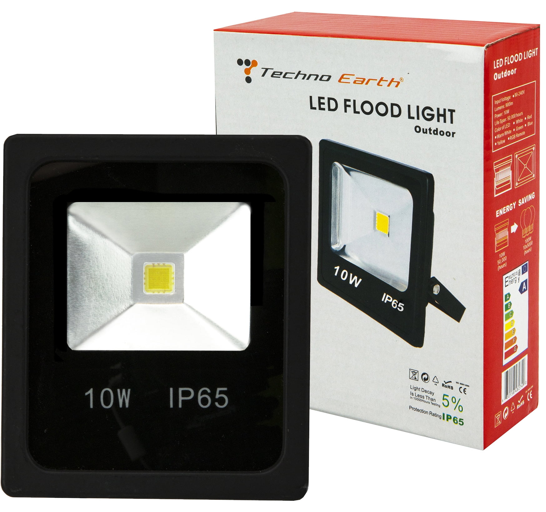 20W COB Outdoor LED Flood Light RGB IP65 Black Waterproof 