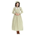 thumbnail image 6 of FEIFLY Women Prairie Dress Adult Historical 1800s Dress Solid Color Festival Clothing, 6 of 7