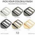 thumbnail image 5 of 1 Inch Metal Ladder Lock Tri-Glide Tension Lock Slide Buckle for Adjustable Backpack Strap 4pcs SC08 (Gold), 5 of 7