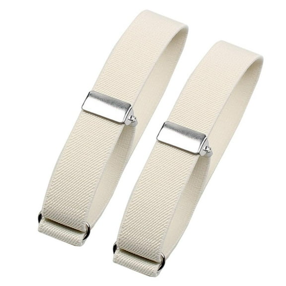 Gather 2 Pieces Fashion Mens Shirt Sleeve Holder Elasticated Armbands White