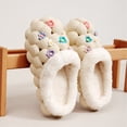 thumbnail image 3 of Floral Platform Garden Clogs Slippers for Women Girls with Fleece Lined Winter Warm Flower Memory Foam Indoor Outdoor Slip on Slides Mules House Shoes, 3 of 6