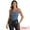 Blue, variant on Women's Cowl Neck Draped Clubwear Backless Crop Cami Tops M Black
