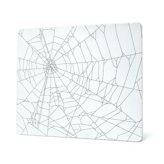 HBMYN Glass Mousepad for Gaming, White Spider Webs Hard Gaming Mouse Pad, Professional Large Mouse Mat 16.2" x 12.2", Special Glass Surface with Improved and Speed