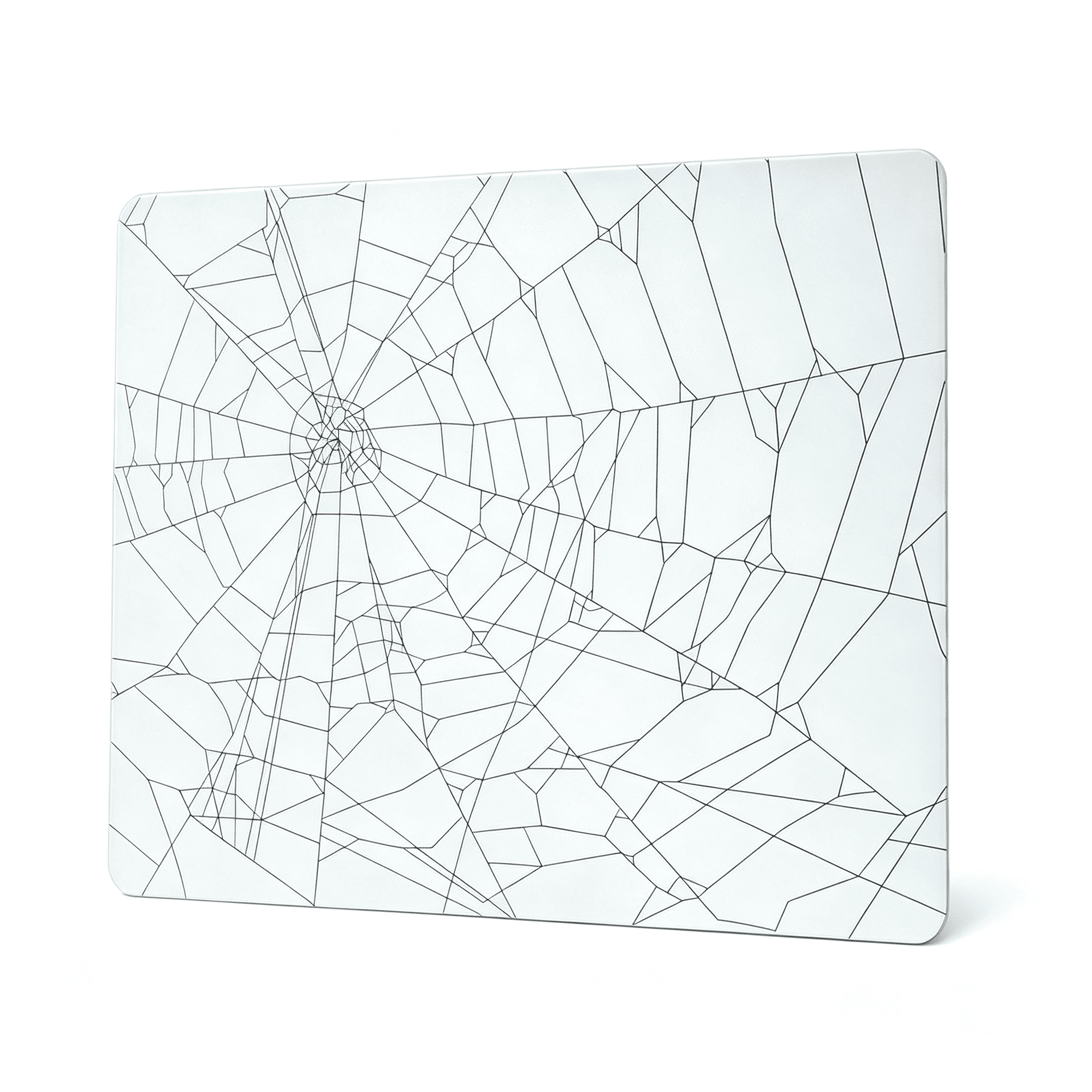 HBMYN Glass Mousepad for Gaming, White Spider Webs Hard Gaming Mouse Pad, Professional Large Mouse Mat 16.2" x 12.2", Special Glass Surface with Improved and Speed