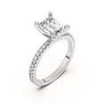 thumbnail image 2 of Ammo Jewel 2.3 Ct Emerald Cut Diamond Engagement Ring - Lab-Created Simulated Diamond - 14K White Gold Plated Rings - Captivating Pave Setting - Ideal for Romantic Celebrations - Perfect Gift, 2 of 3