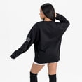 thumbnail image 2 of Women's Gameday Couture Black New York Jets Legacy Club Premium Fleece Drop Shoulder Oversized Sweatshirt, 2 of 6