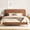 Brown, variant on Full Bed frame, Plush Upholstered Platform Bed with Height-Adjustable Headboard, Sturdy Frame and Alats, Quiet Design, No-Spring Mattress Compatible, Easy to Assemble, Brown