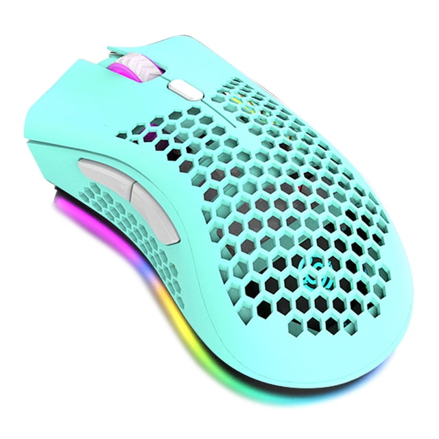 yeacher BM600 Dual-Mode Wireless Mouse with RGB Lighting, 2.4G & Bluetooth 5.0, Lightweight Design, 3-Level DPI Adjustment, Green Color Option