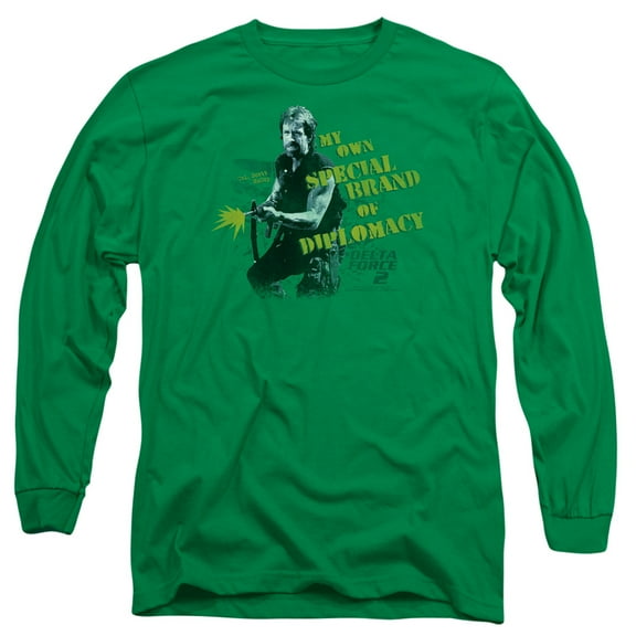 Delta Force 2 Special Diplomacy Long Sleeve Adult 18/1 T-Shirt Kelly Green