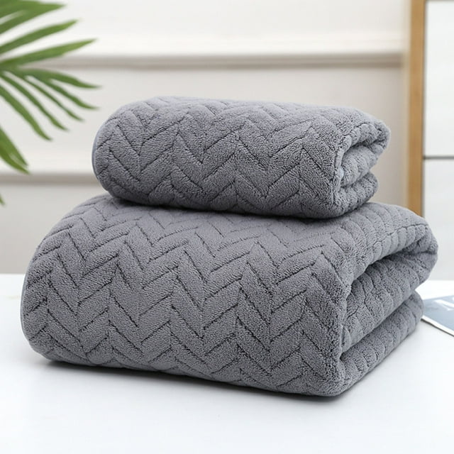 Juego de toallas de baño de terciopelo | Toallas suaves y altamente absorbentes para baño, spa, gimnasio | Incluye 1 toalla de baño (70x140 cm) y 1 toalla de mano (35x75 cm) | Duraderas, fácil