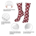 thumbnail image 3 of Xecao Red Moroccan Print Fashion No Heel Casual Crew Socks Cushioned Breathable for Men Women - Moisture wicking,Not easy to fade Suitable for daily, 3 of 7